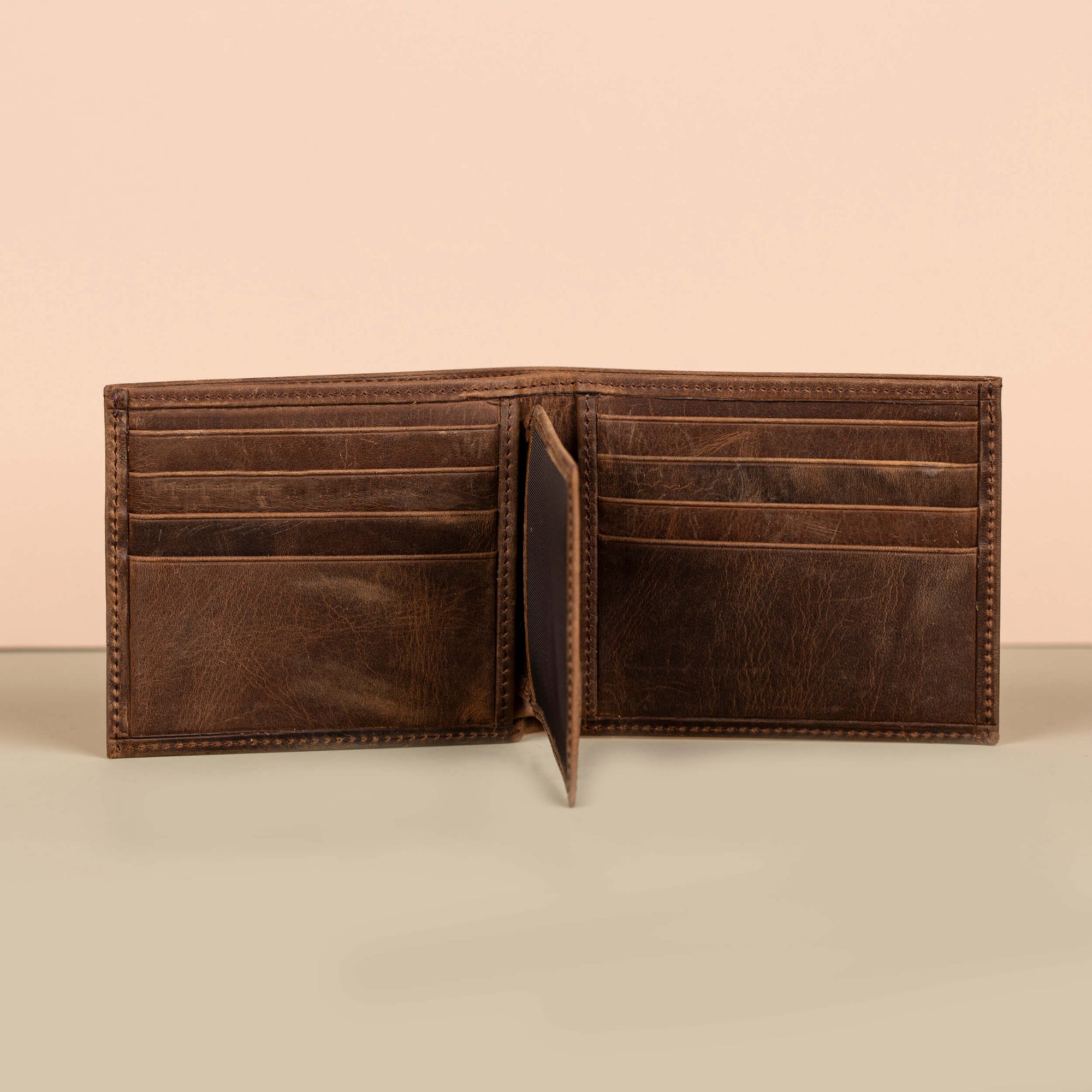Classic Leather Bifold Wallet Brown Los Angeles