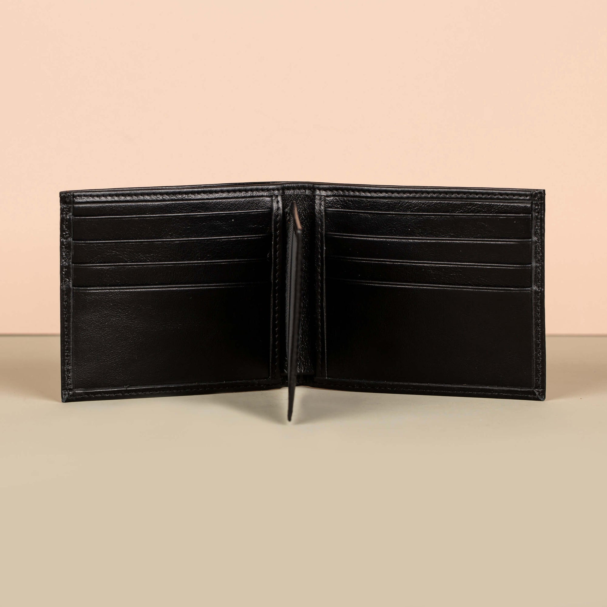 Classic Leather Bifold Wallet Black Los Angeles