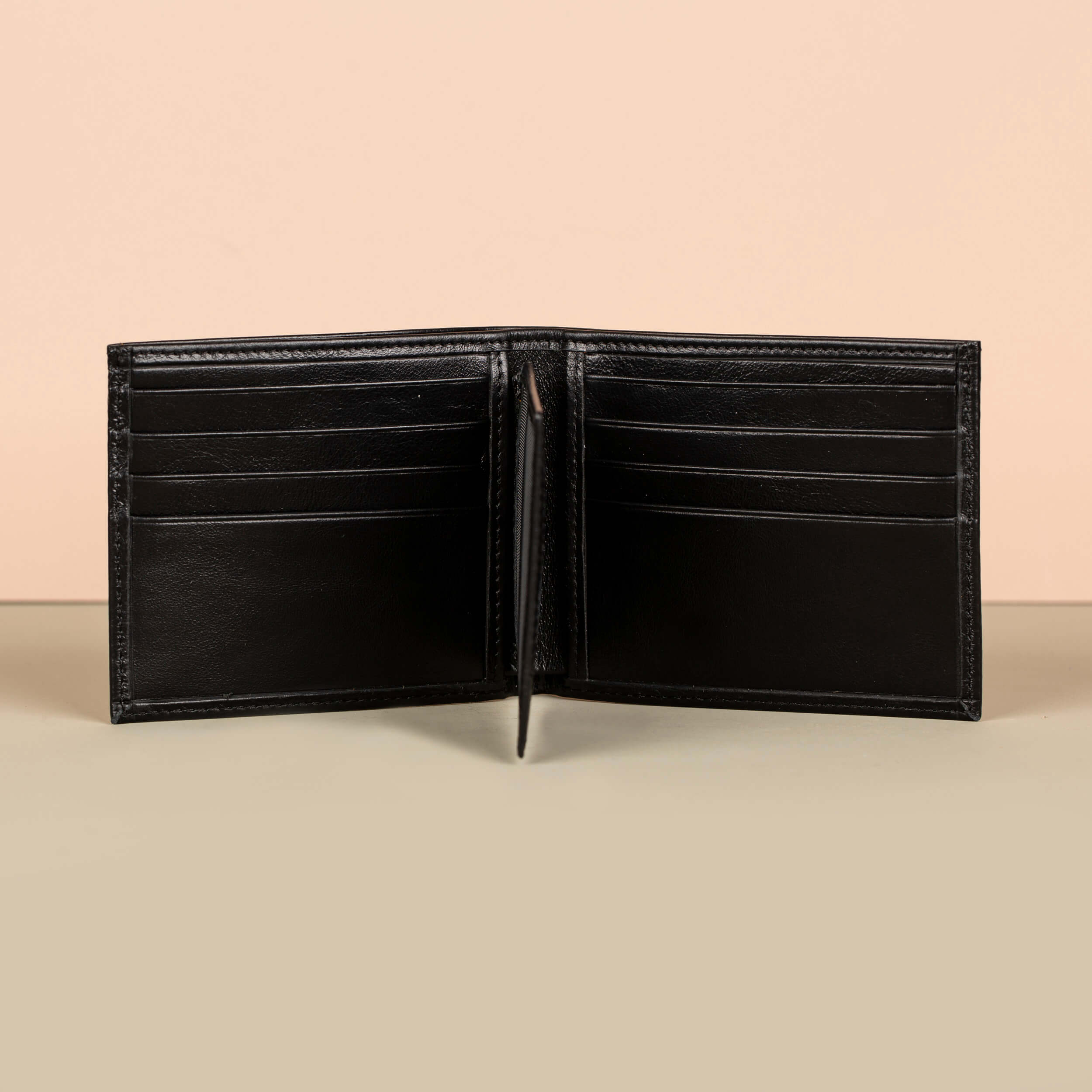 Classic Leather Bifold Wallet Black Los Angeles