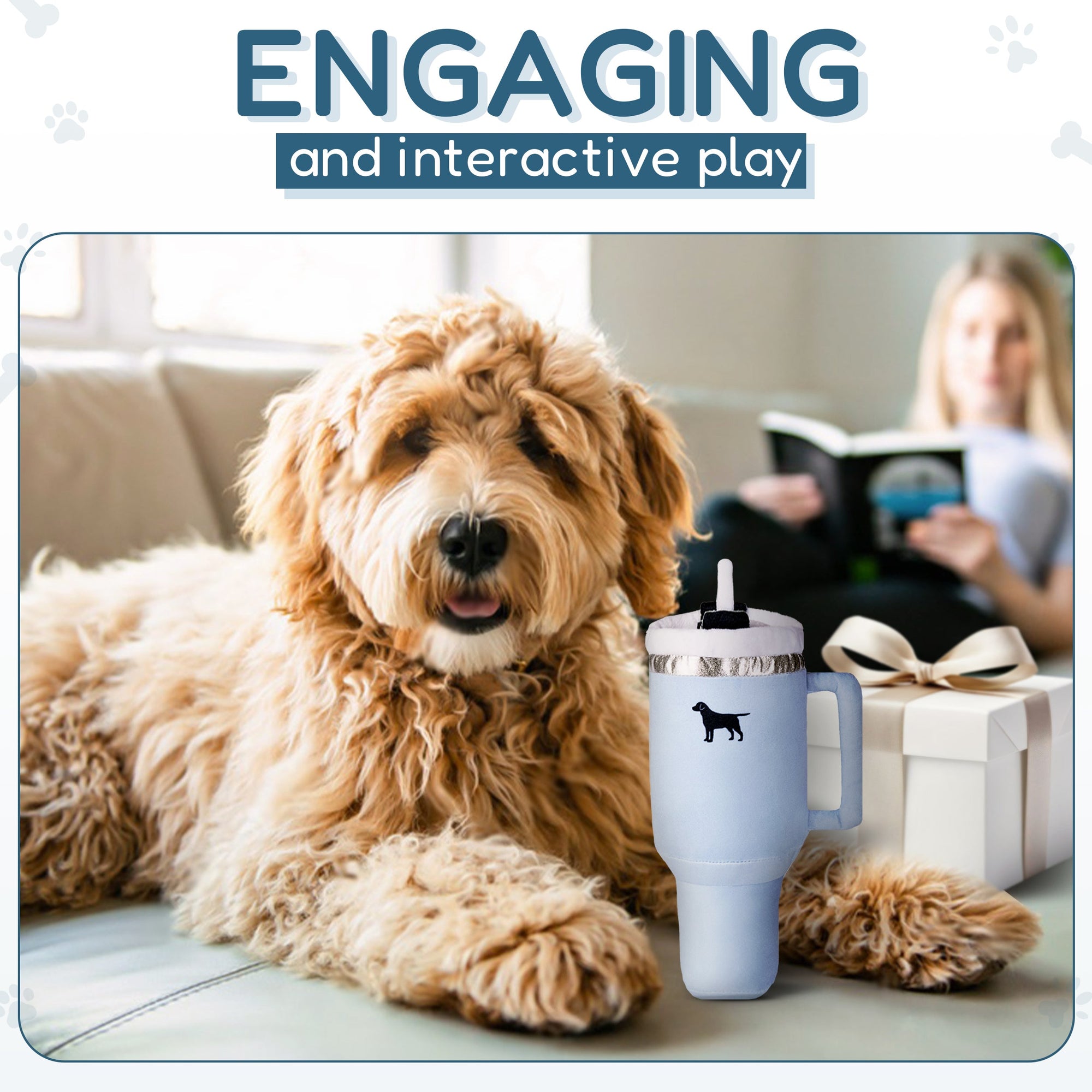 PUPROAR Pup Cup Dog Toy - Cute Squeaky Plush Tumbler Dog Toy