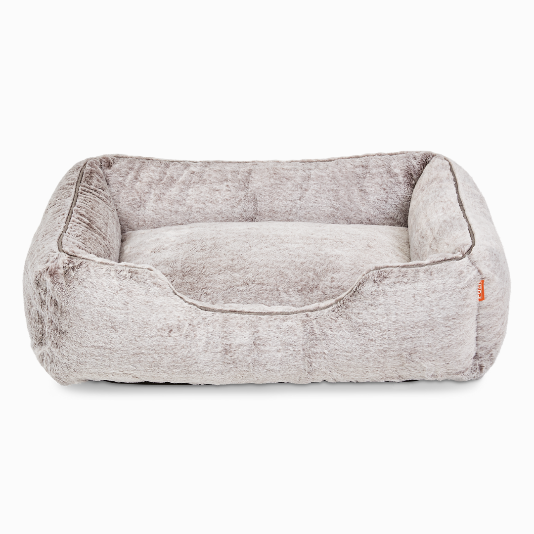 Sammy Dog Bed Cover in Light Grey, back view