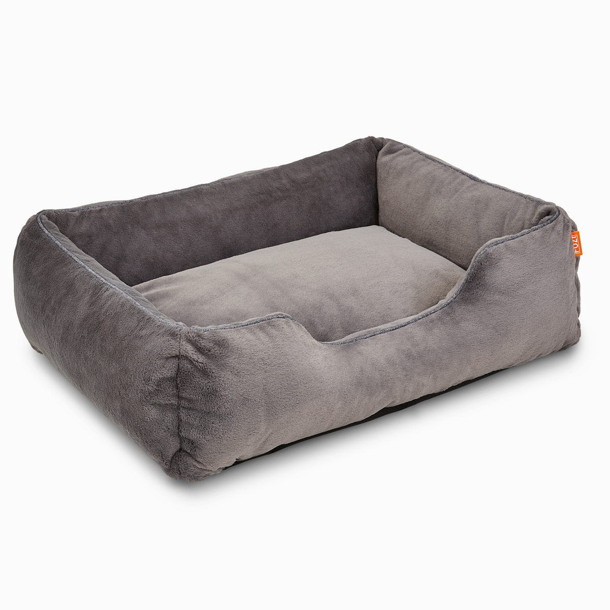 Sammy Dog Bed Cover in Dark Grey, lifestyle with dog resting