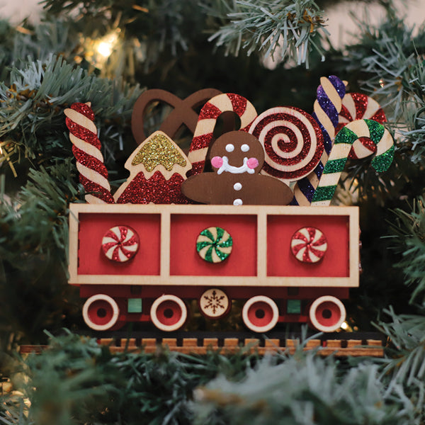 Candy Cane Train Car Ornament - HT Animal Supply