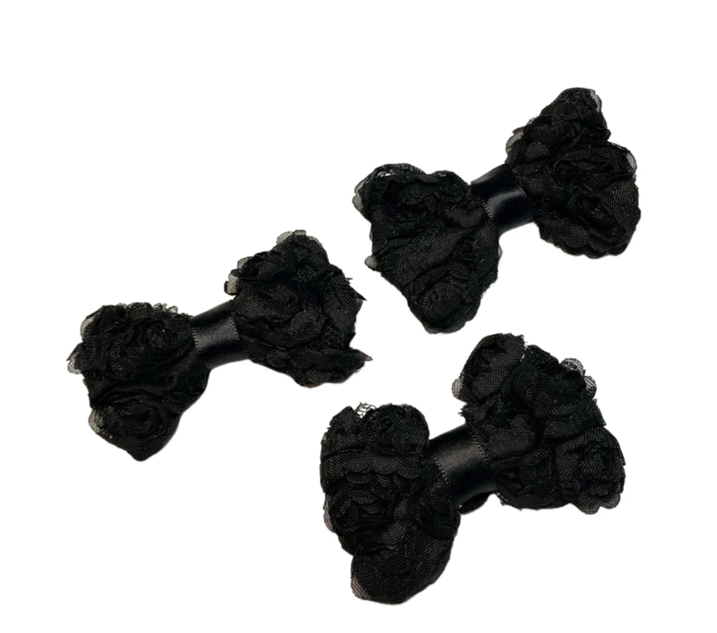 Bark 5th Ave., LLC Black Chiffon Rosette Hairbows Black pet supplies