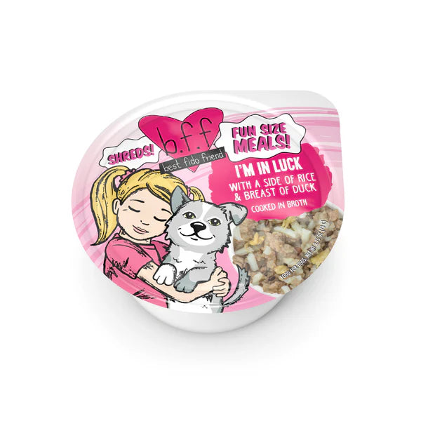 BFF Fun Size Meal Im In Luck Duck and Rice Shredded Wet Dog Food (2.7oz)