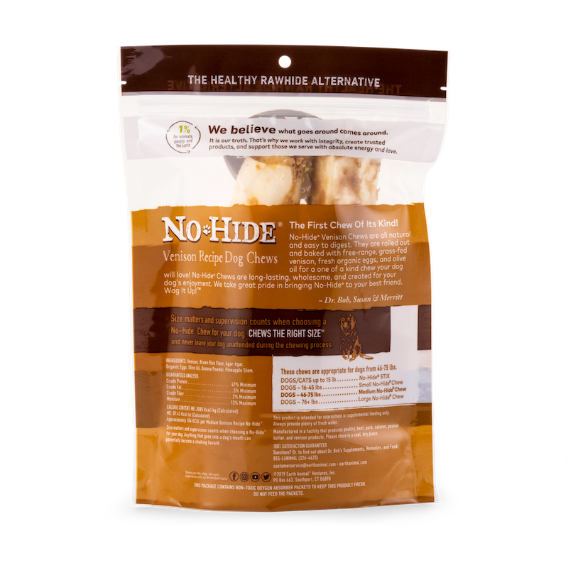Earth Animal No Hide Medium Venison Dog Rolls (2pk) (4.2oz) - HT Animal Supply