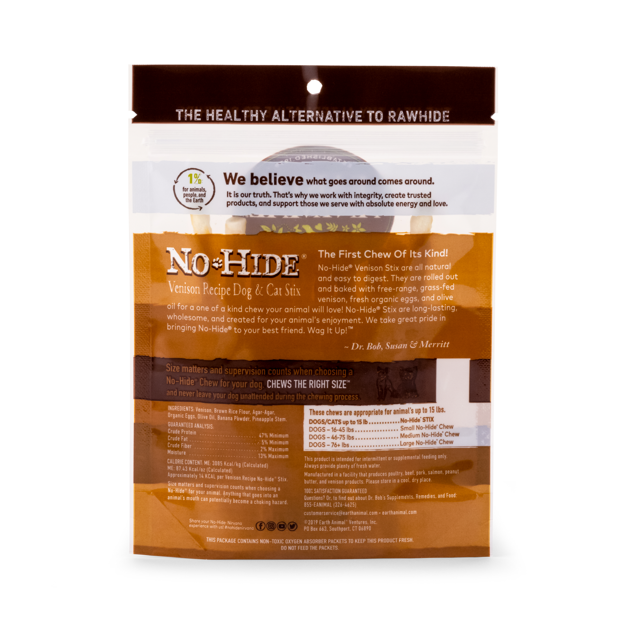 Earth Animal No Hide Venison Pet Stix (10pk) (1.6oz) - HT Animal Supply