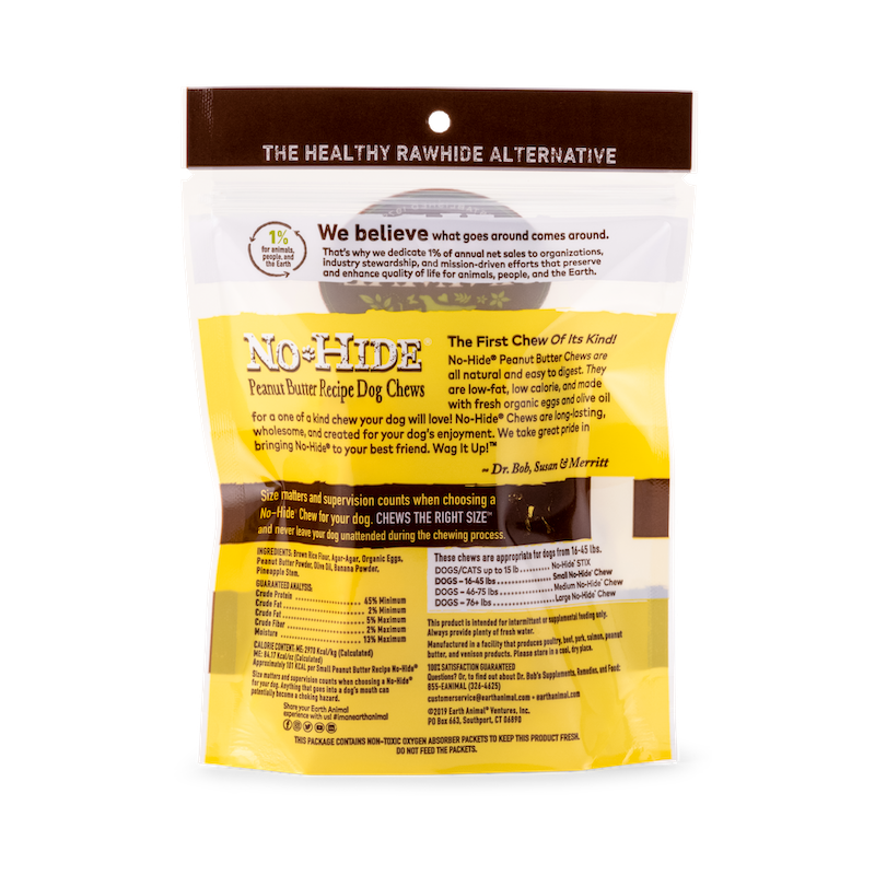 Earth Animal No Hide Peanut Butter Small Dog Treats (2pk) (2.4oz) - HT Animal Supply