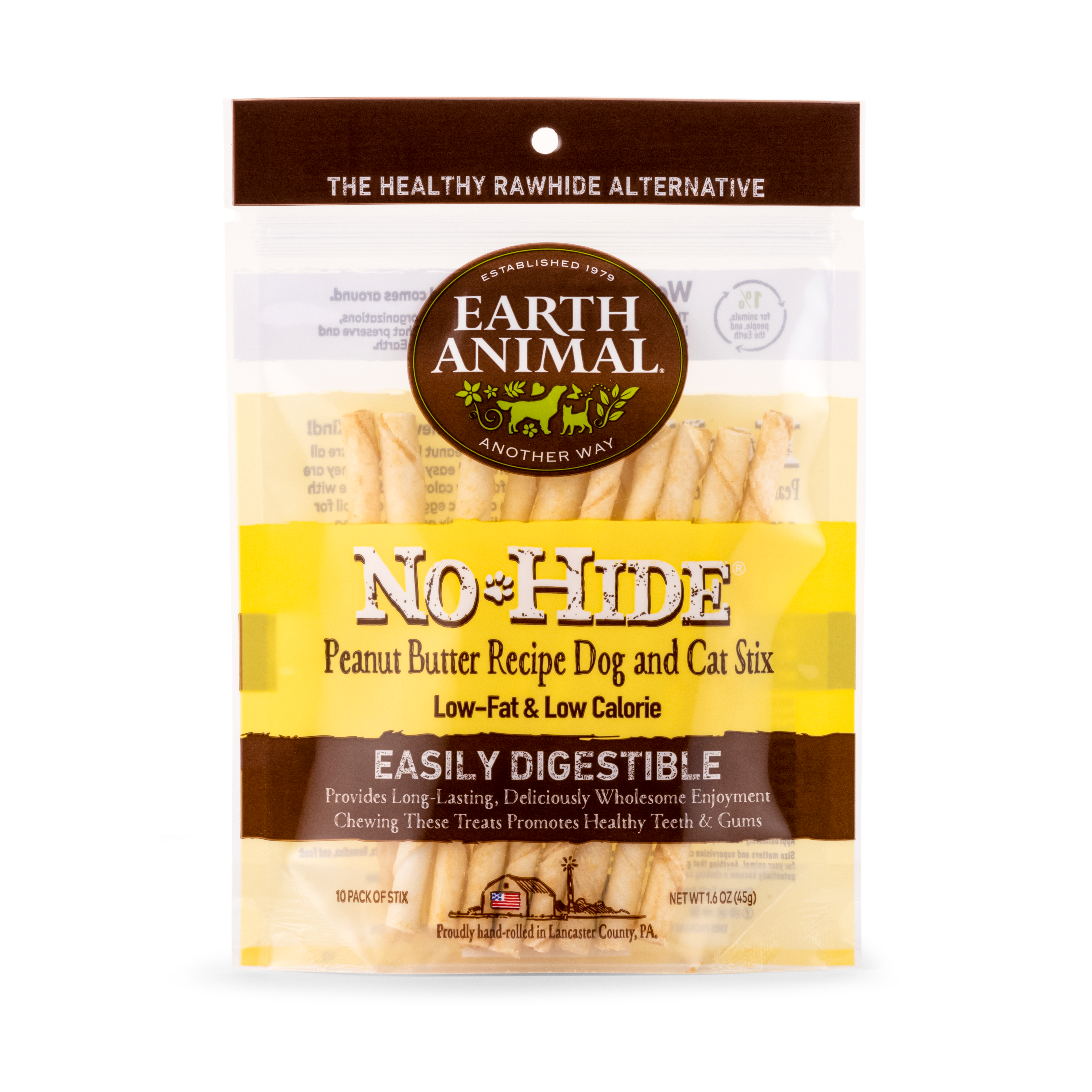 Earth Animal No Hide Peanut Butter Pet Stix (10pk) (1.6oz)