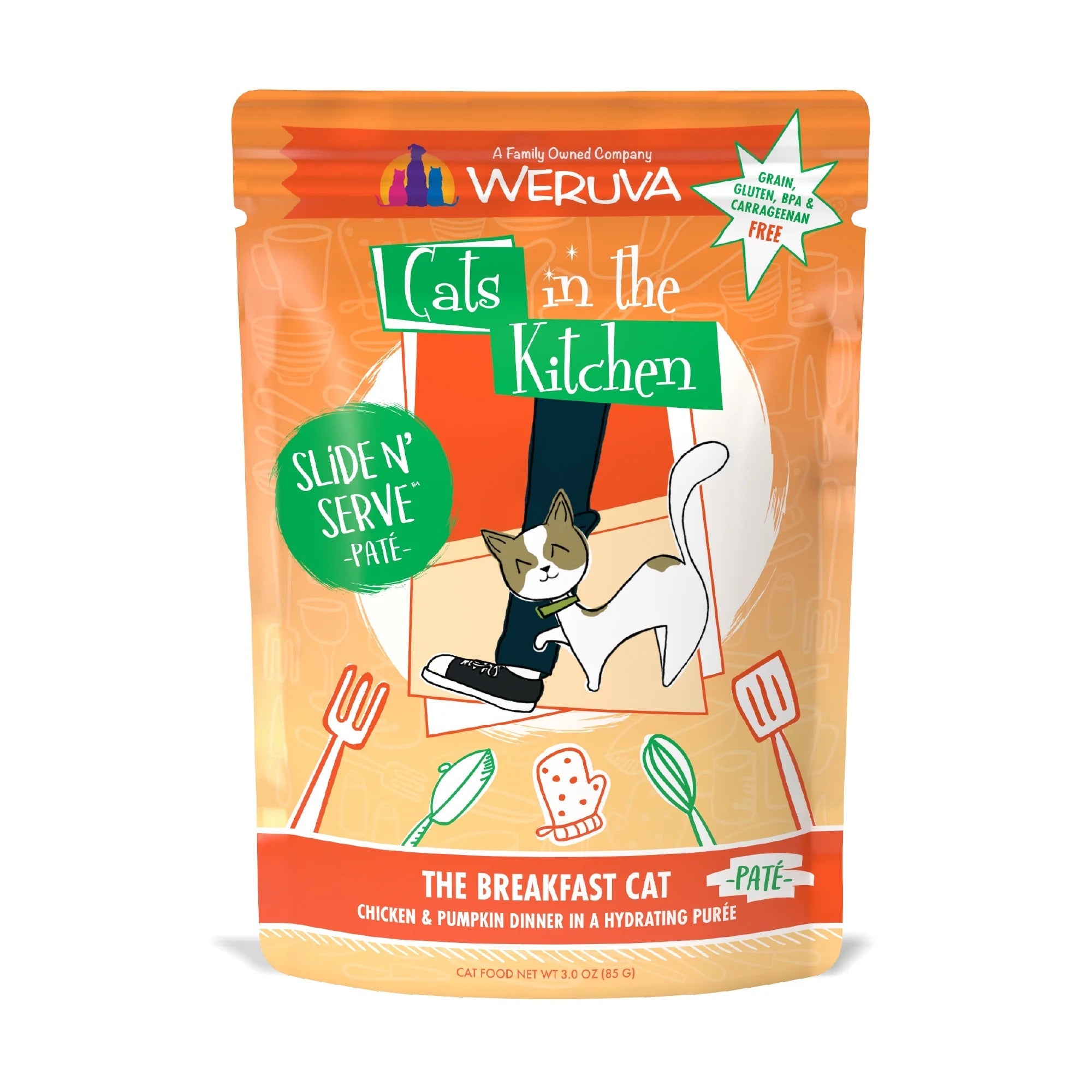 Cats in the Kitchen Pat Slide N Serve The Breakfast Cat (3oz)