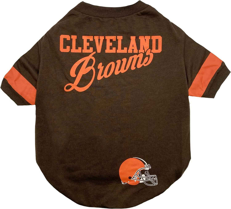NFL Cleveland Browns Striped-Sleeve Dog T-Shirt