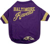 NFL Baltimore Ravens Striped-Sleeve Dog T-Shirt