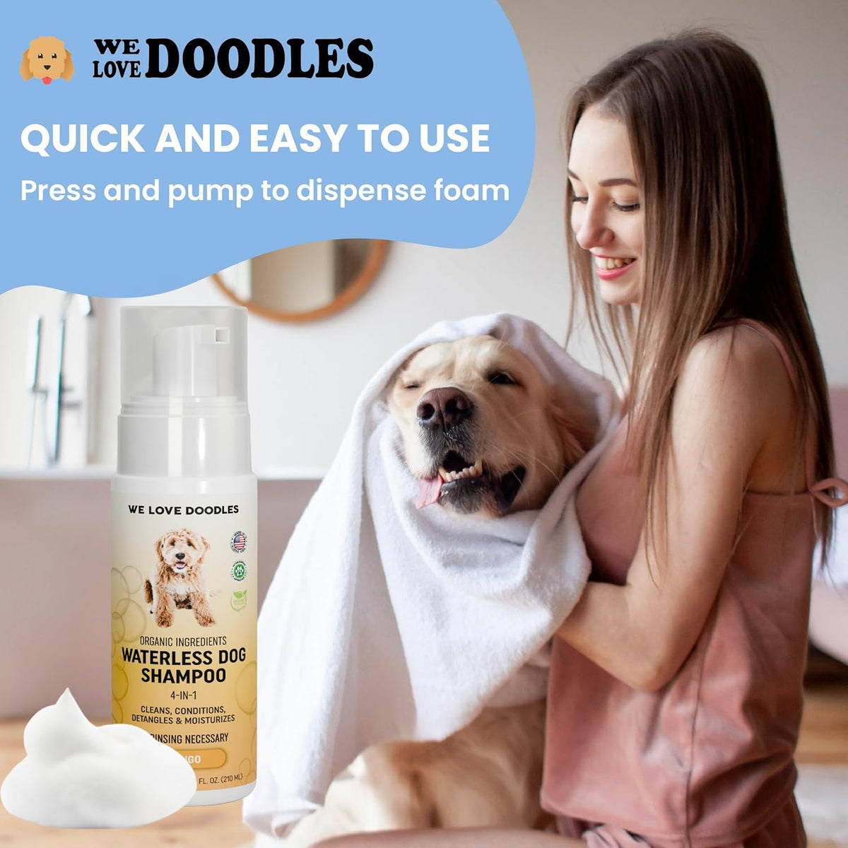 Dog Shampoo - Waterless Dog Shampoo (Mango)