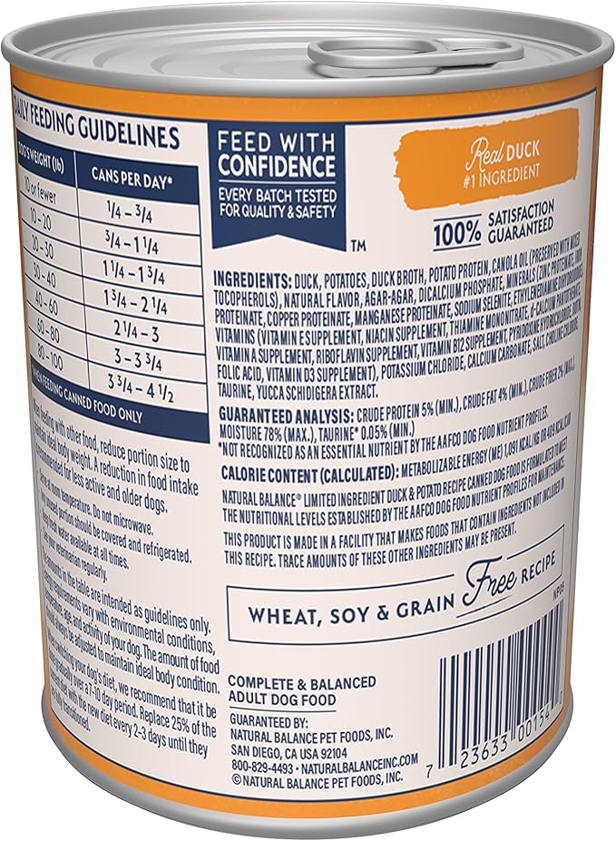Natural Balance Limited Ingredient Duck & Potato Dog Can (13oz)
