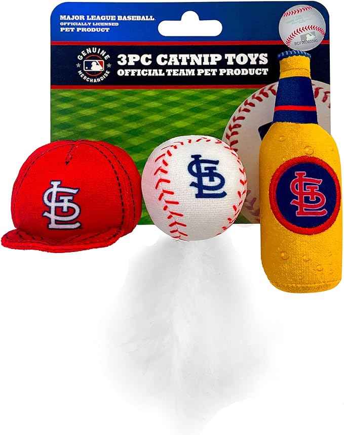 St Louis Cardinals 3 Pc Cat Nip Toy Set