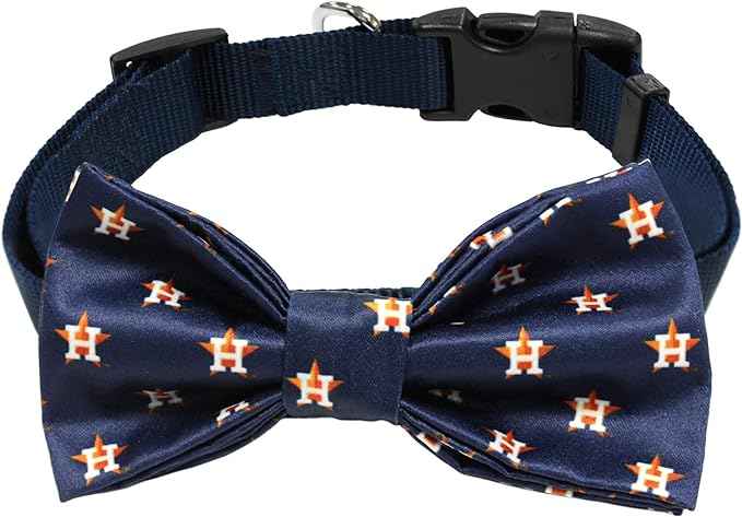 Houston Astros Pet Collar With Removable Bow