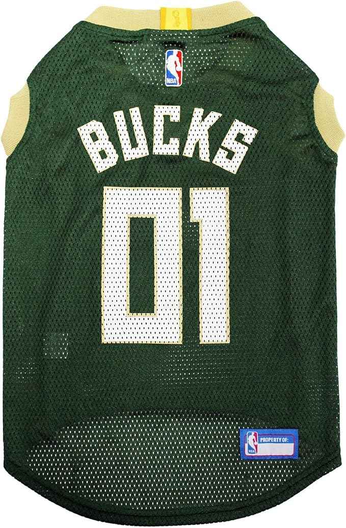 NBA Milwaukee Bucks Basketball Mesh Pet Jersey