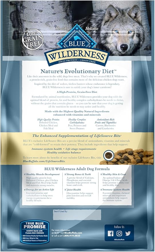 Blue Wilderness Chicken Adult Grain Free Dog Food (4.5lb)