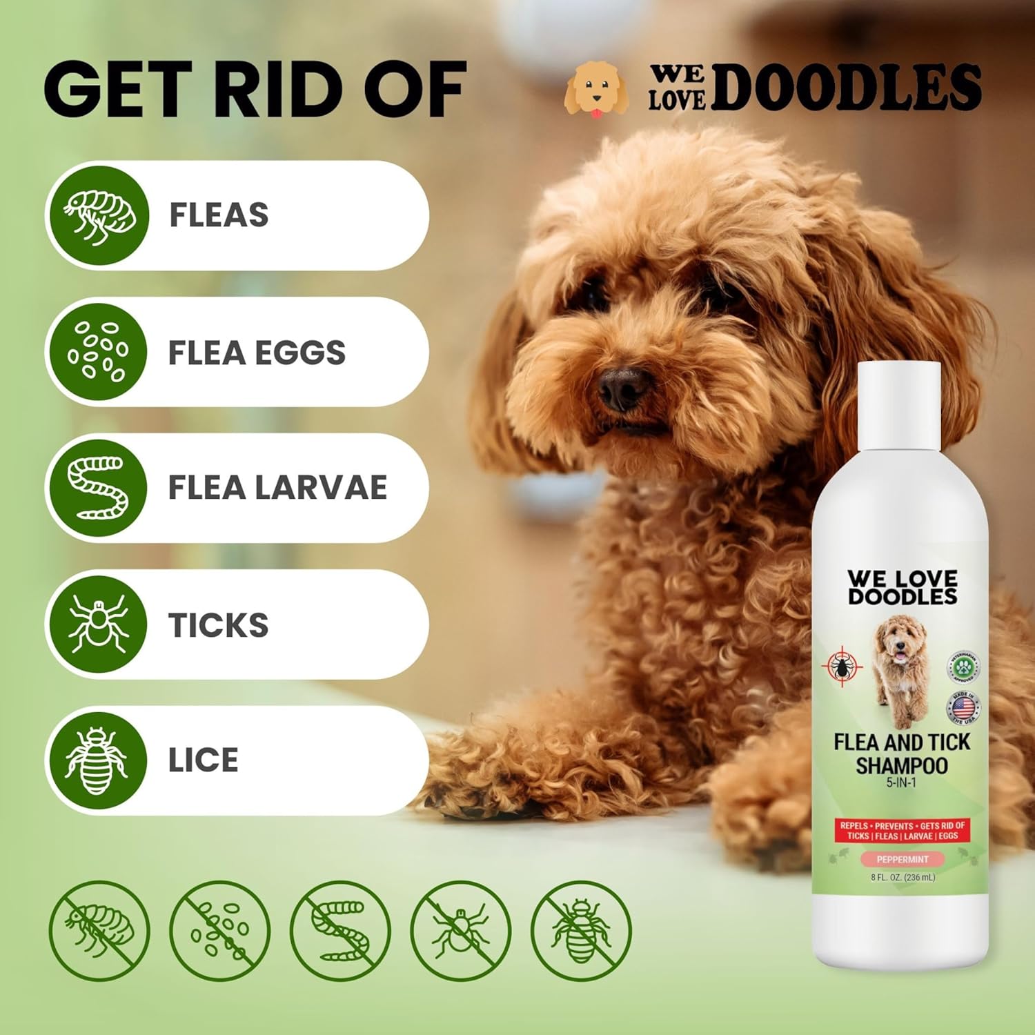 Flea and Tick Dog Shampoo 16 oz