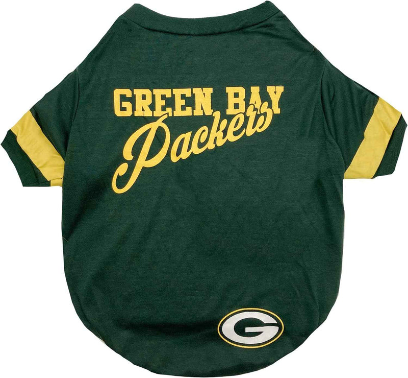 NFL Green Bay Packers Striped-Sleeve Dog T-Shirt