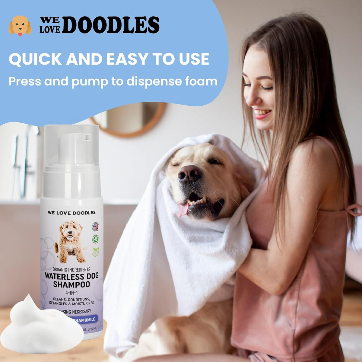Dog Shampoo - Waterless Dog Shampoo (Lavender)