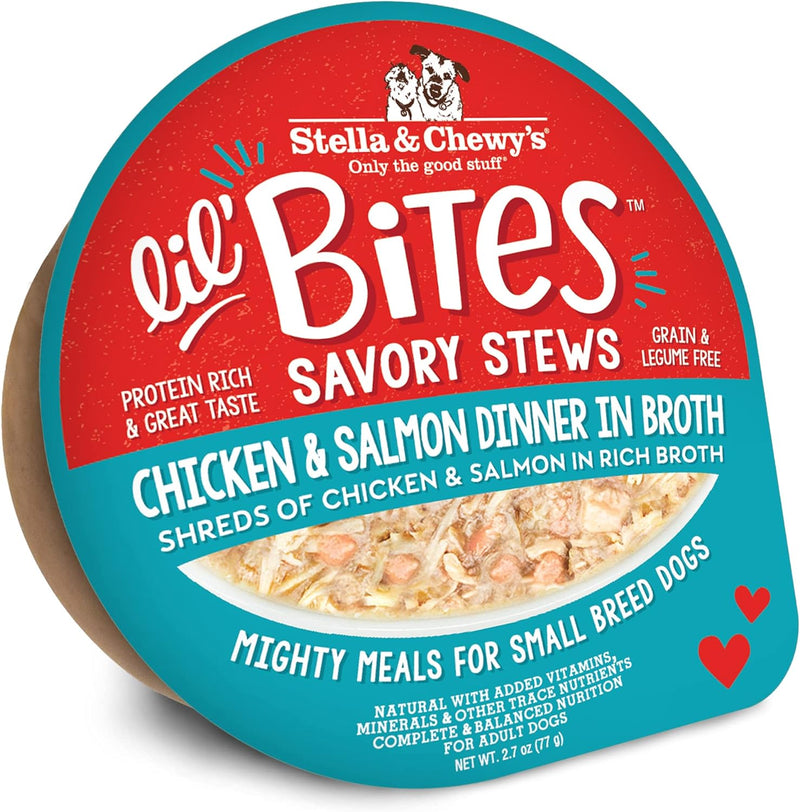 Stella & Chewys Lil Bites Savory Stews Chicken & Salmon Dinner in Broth Dog Food (2.7oz)