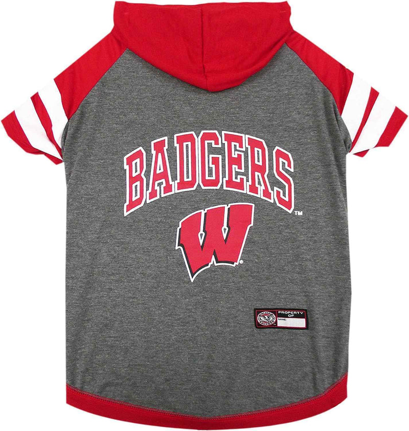 NCAA University of Wisconsin Badgers Hooded Dog T-Shirt