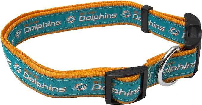 NFL Miami Dolphins Woven Dog Collar