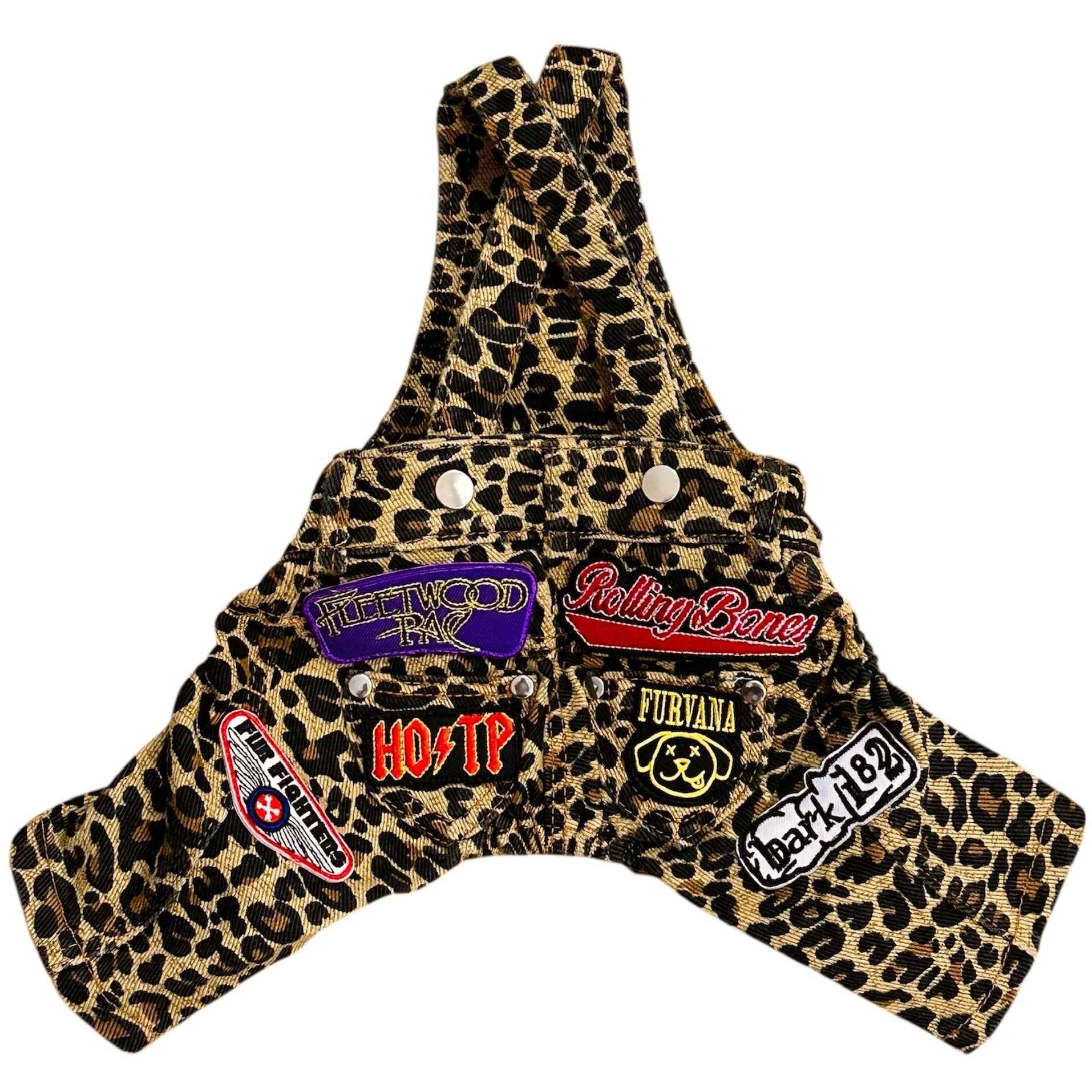 Heads or Tails Pup Ruff & Roll Animal Print Dog Overalls