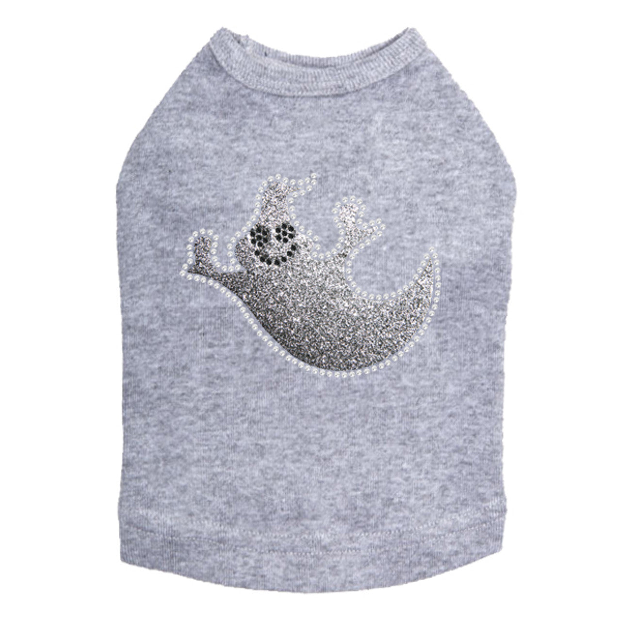 Silver Glitter Ghost - Dog Tank