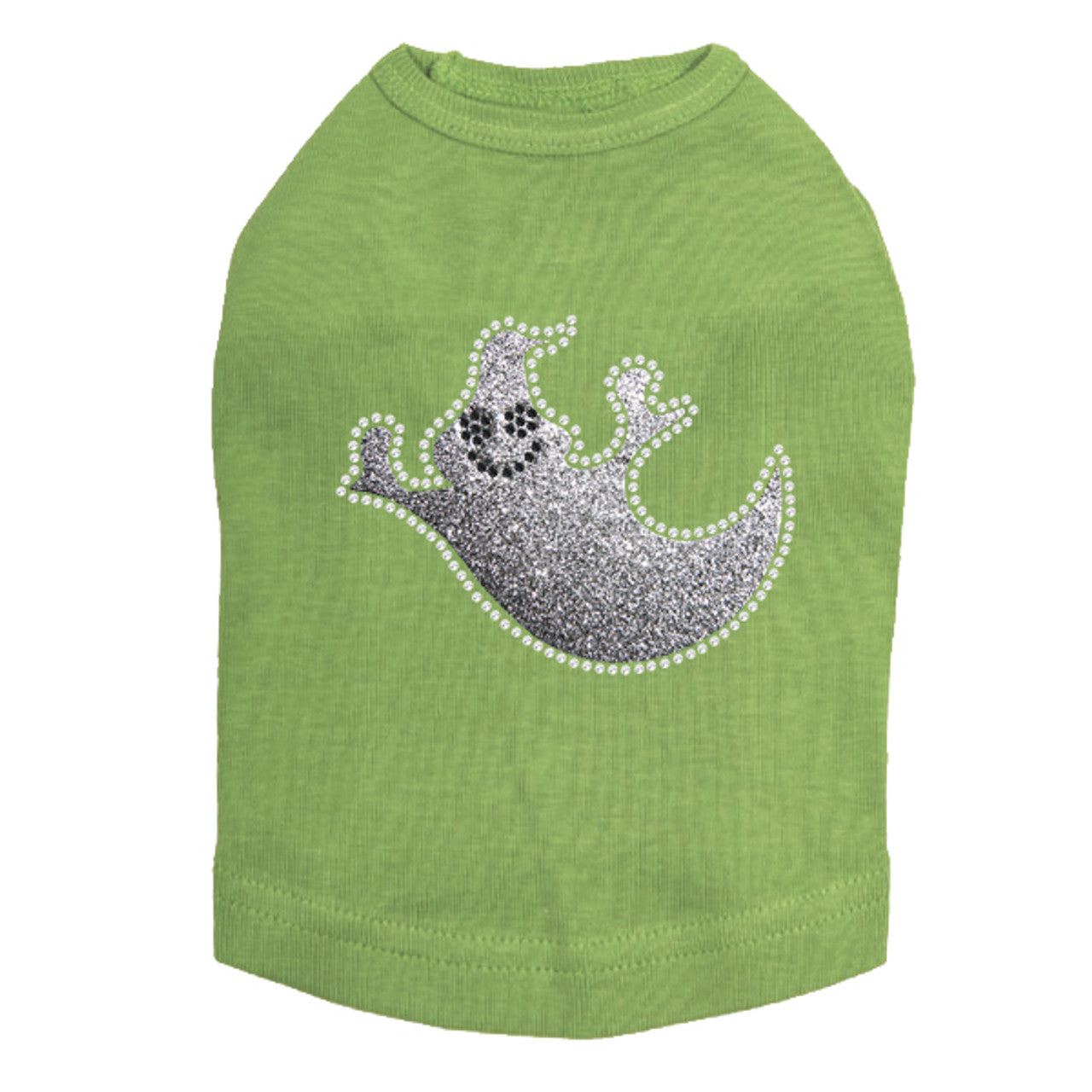 Silver Glitter Ghost - Dog Tank