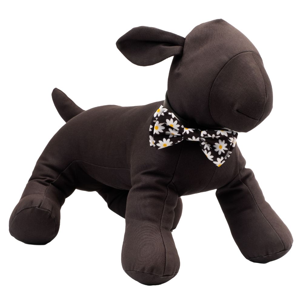 Black Lazy Daisy Bow Tie