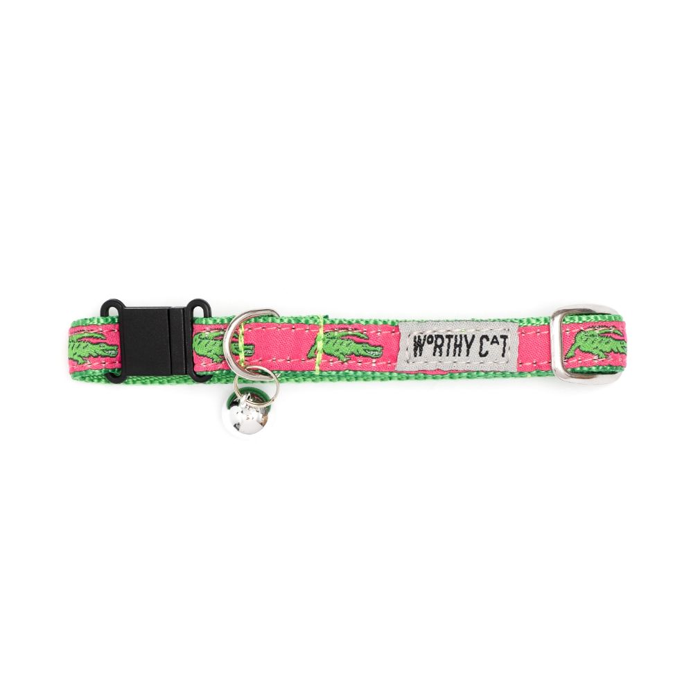 Pink Alligators Cat Collar