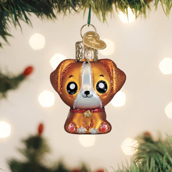 Old World Christmas: Mini Kawaii Dog Christmas Ornament