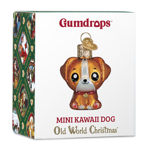 Old World Christmas: Mini Kawaii Dog Christmas Ornament