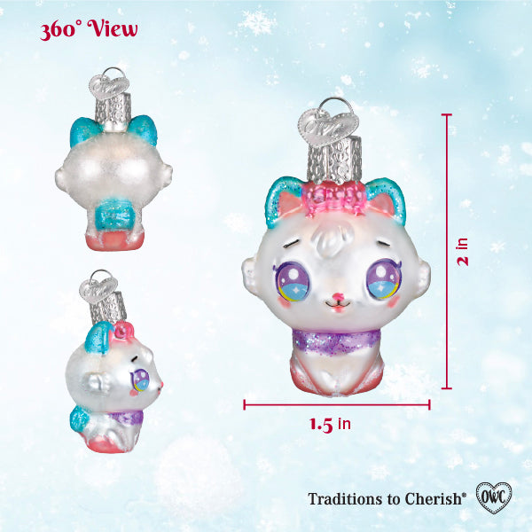 Old World Christmas: Mini Kawaii Cat Christmas Ornament