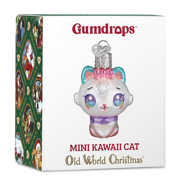 Old World Christmas: Mini Kawaii Cat Christmas Ornament