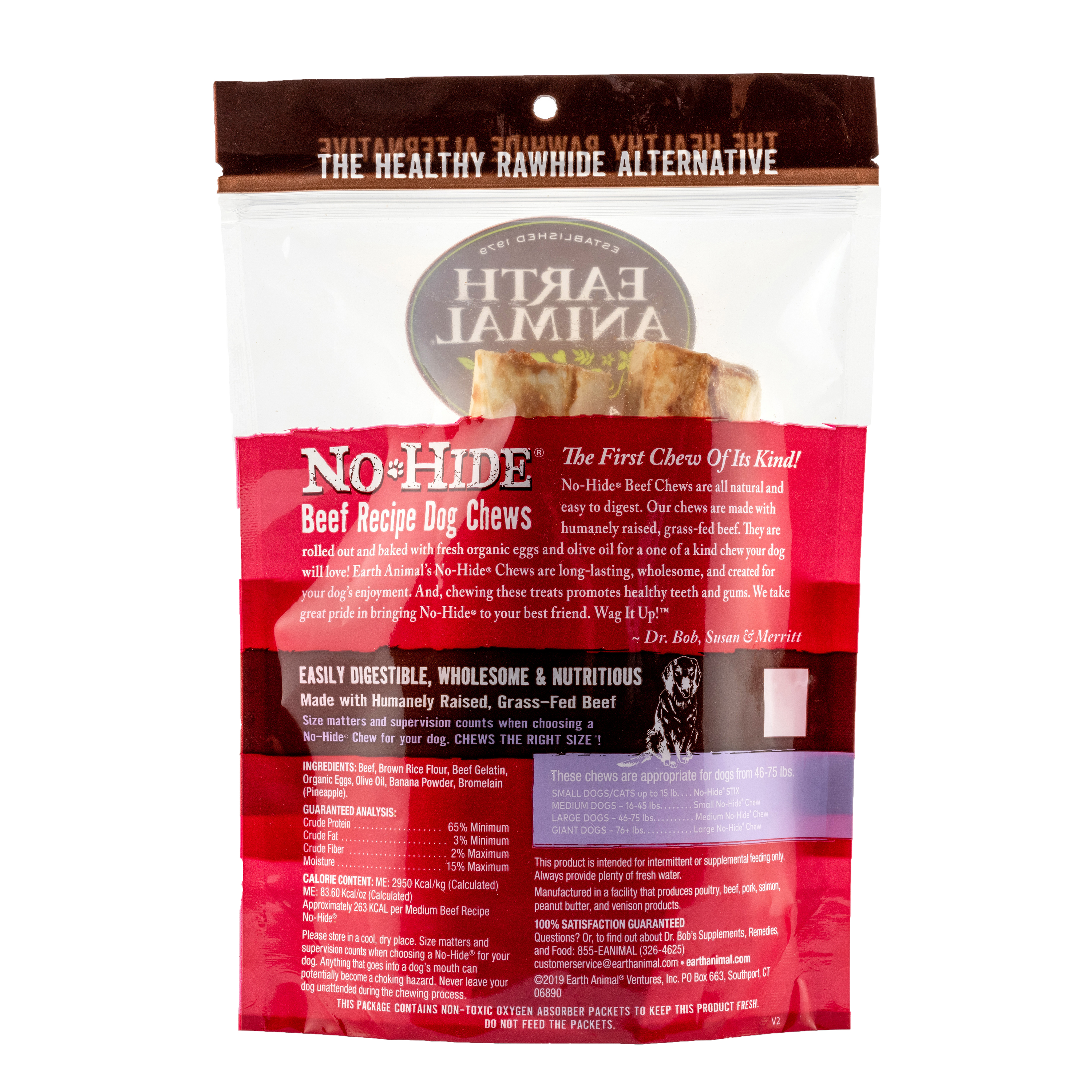 Earth Animal No Hide Medium Beef Dog Rolls (2pk) (4.2oz) - HT Animal Supply