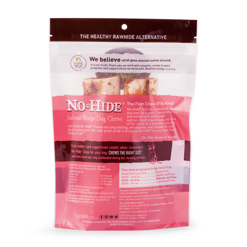 Earth Animal No Hide Medium Salmon Dog Rolls (2pk) (4.2oz) - HT Animal Supply