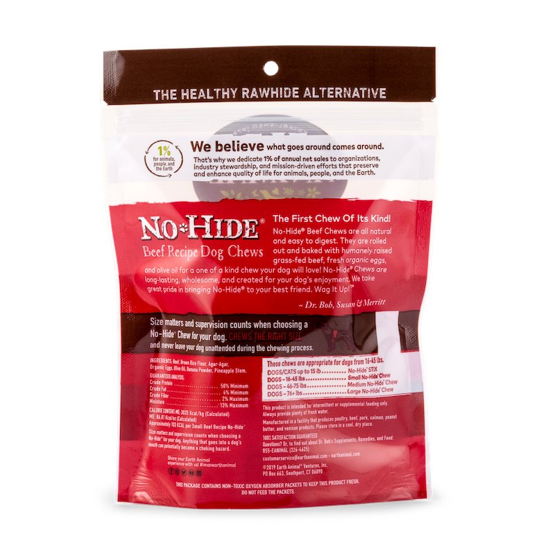 Earth Animal No Hide Small Beef Dog Rolls (2pk) (2.4oz) - HT Animal Supply