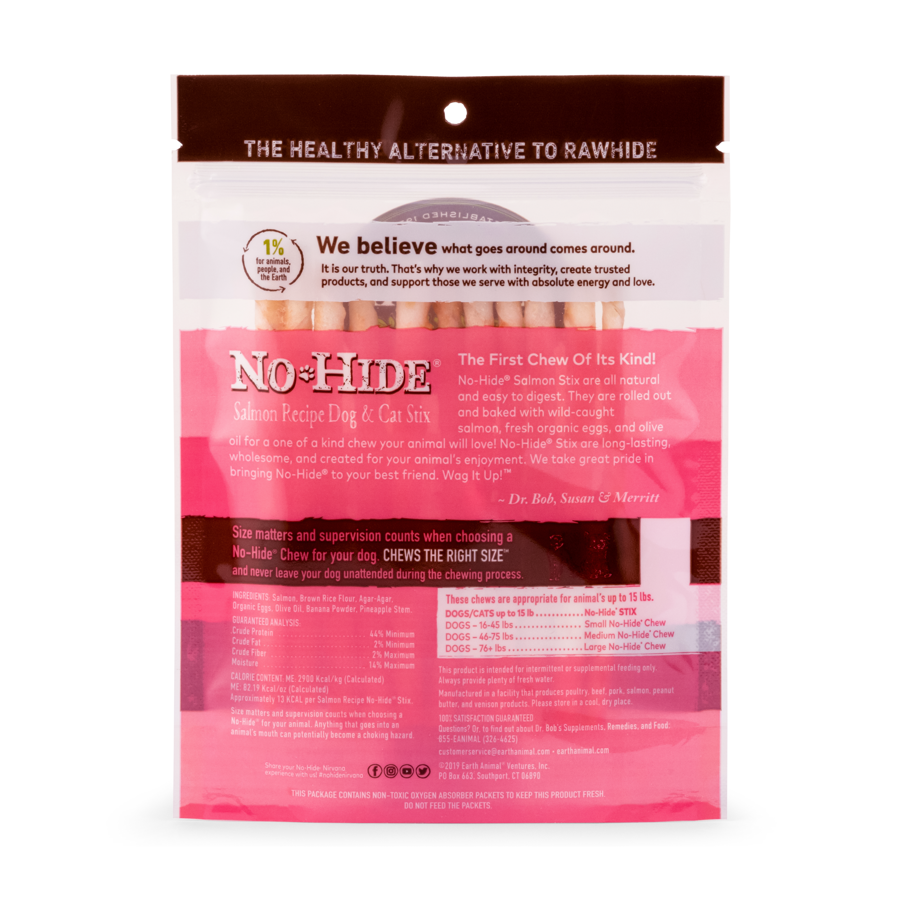 Earth Animal No Hide Salmon Pet Stix (10pk) (1.6oz) - HT Animal Supply