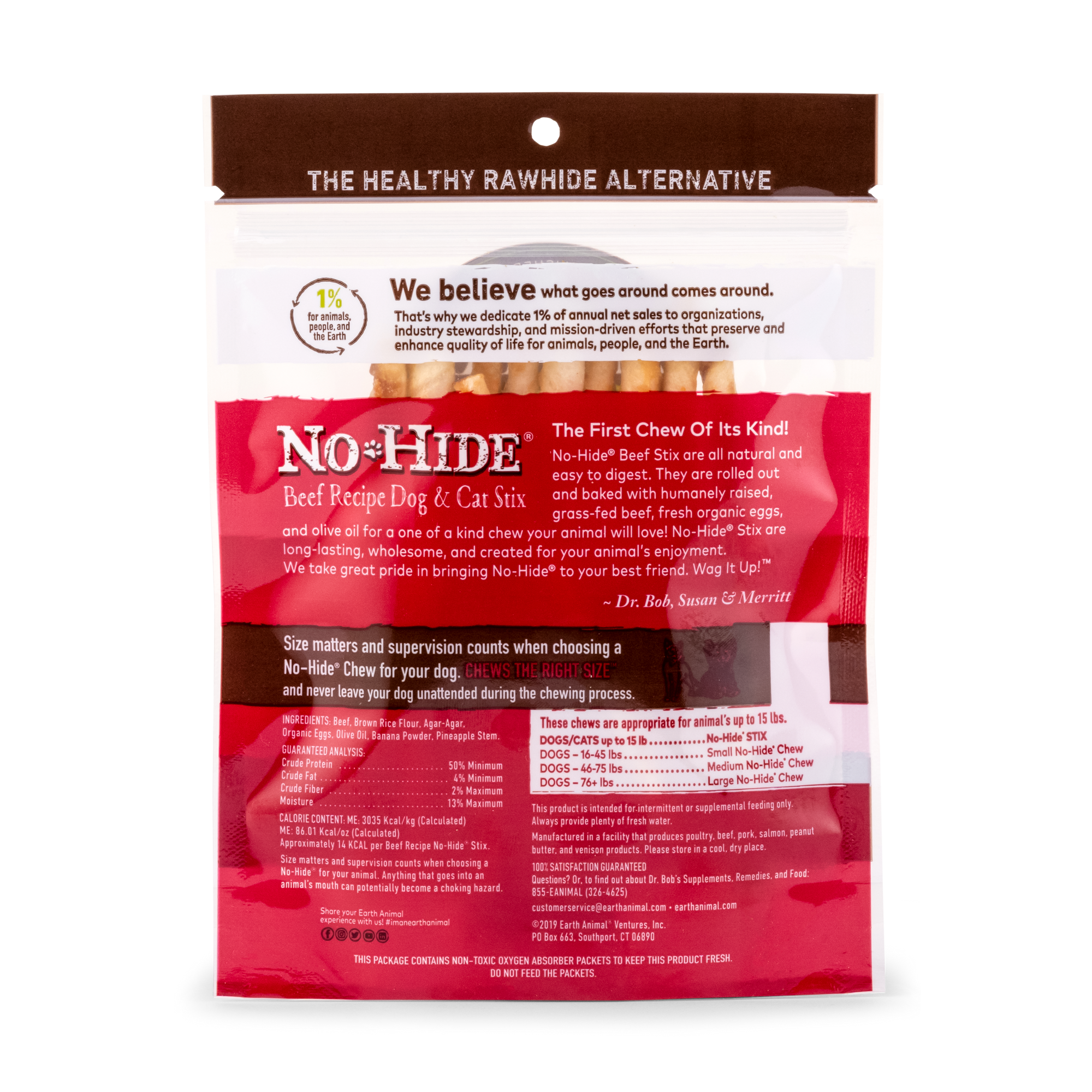 Earth Animal No Hide Beef Pet Stix (10pk) (1.6oz) - HT Animal Supply