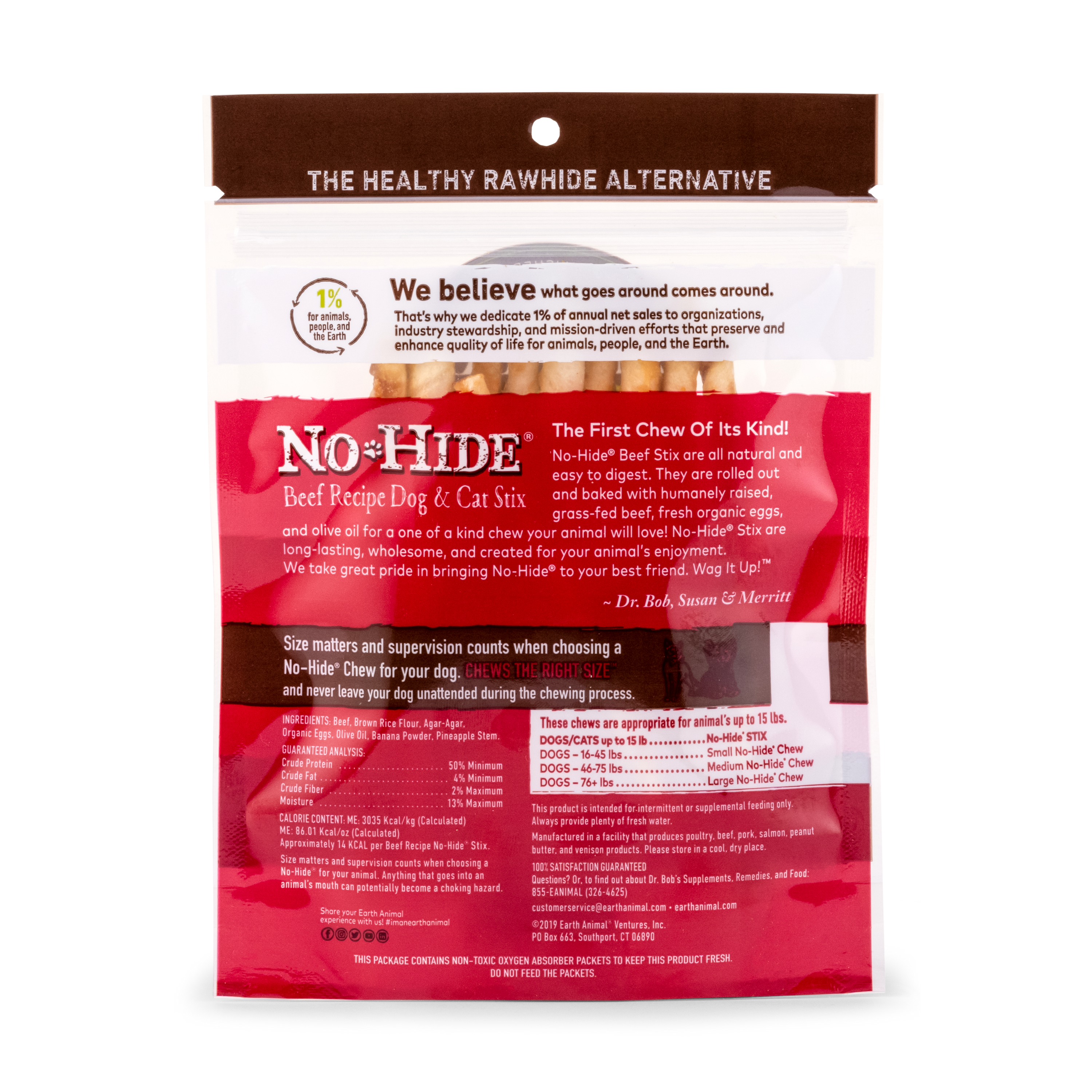 Earth Animal No Hide Beef Pet Stix (10pk) (1.6oz) - HT Animal Supply
