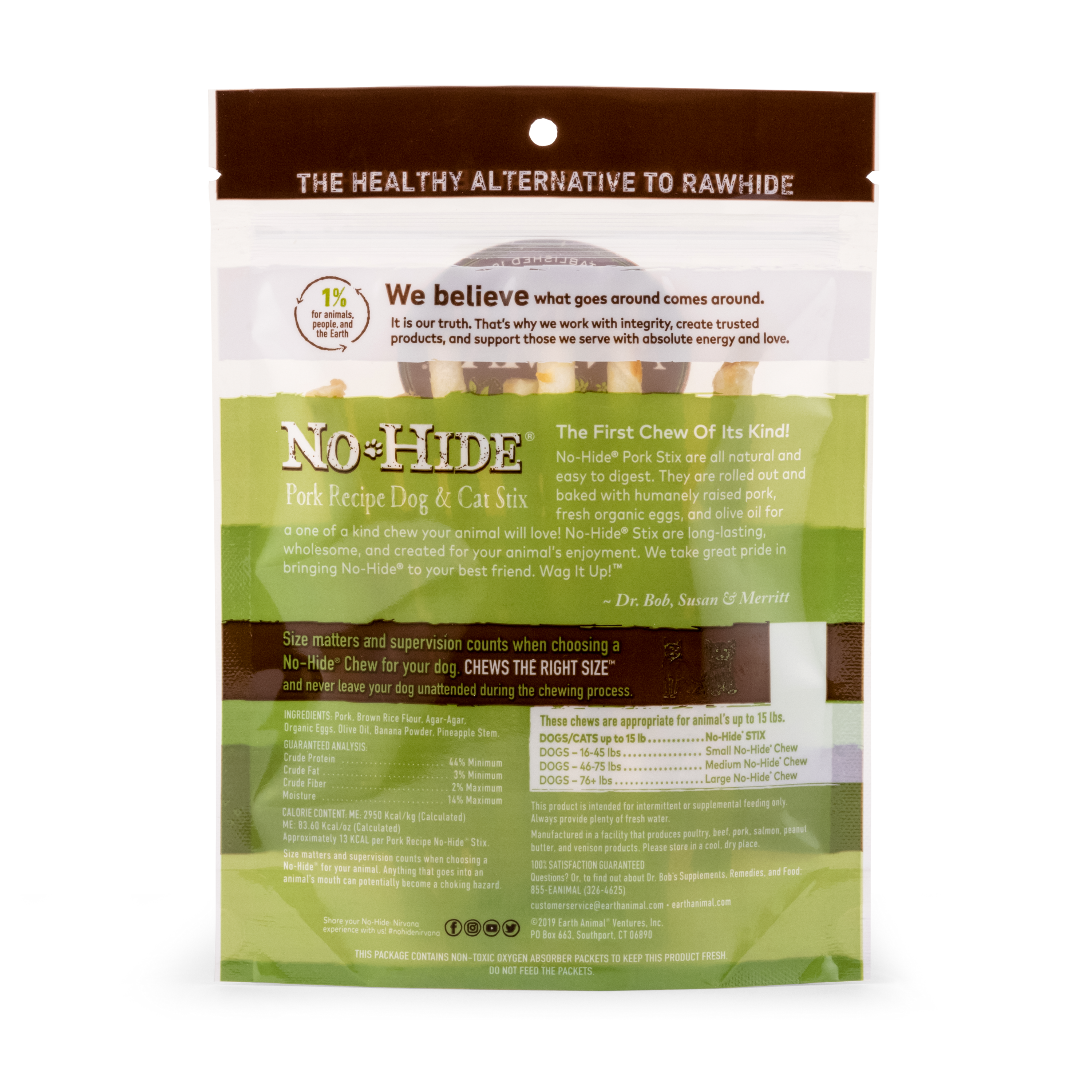 Earth Animal No Hide Pork Pet Stix (10pk) (1.6oz) - HT Animal Supply