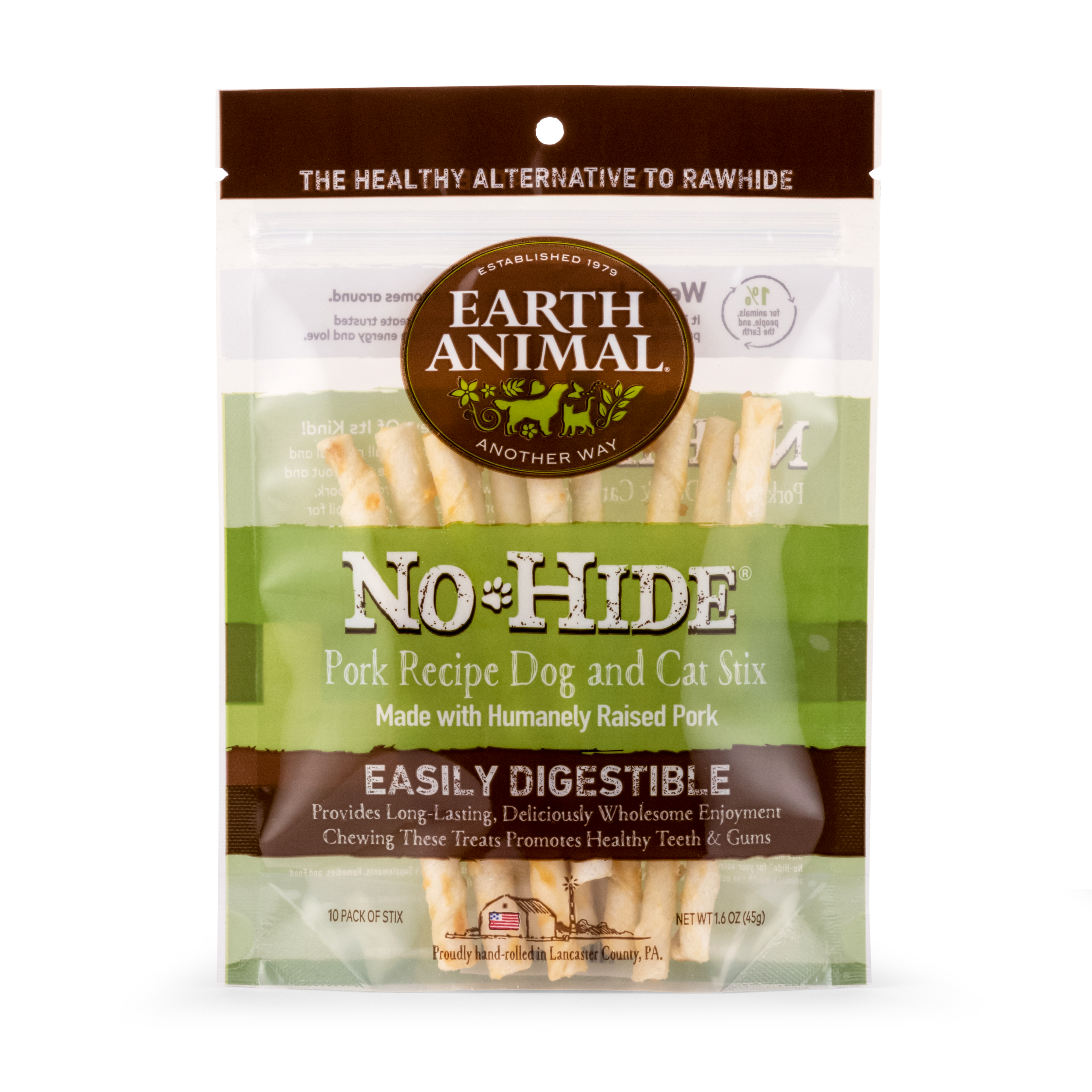 Earth Animal  No Hide Pork Pet Stix (10pk) (1.6oz)