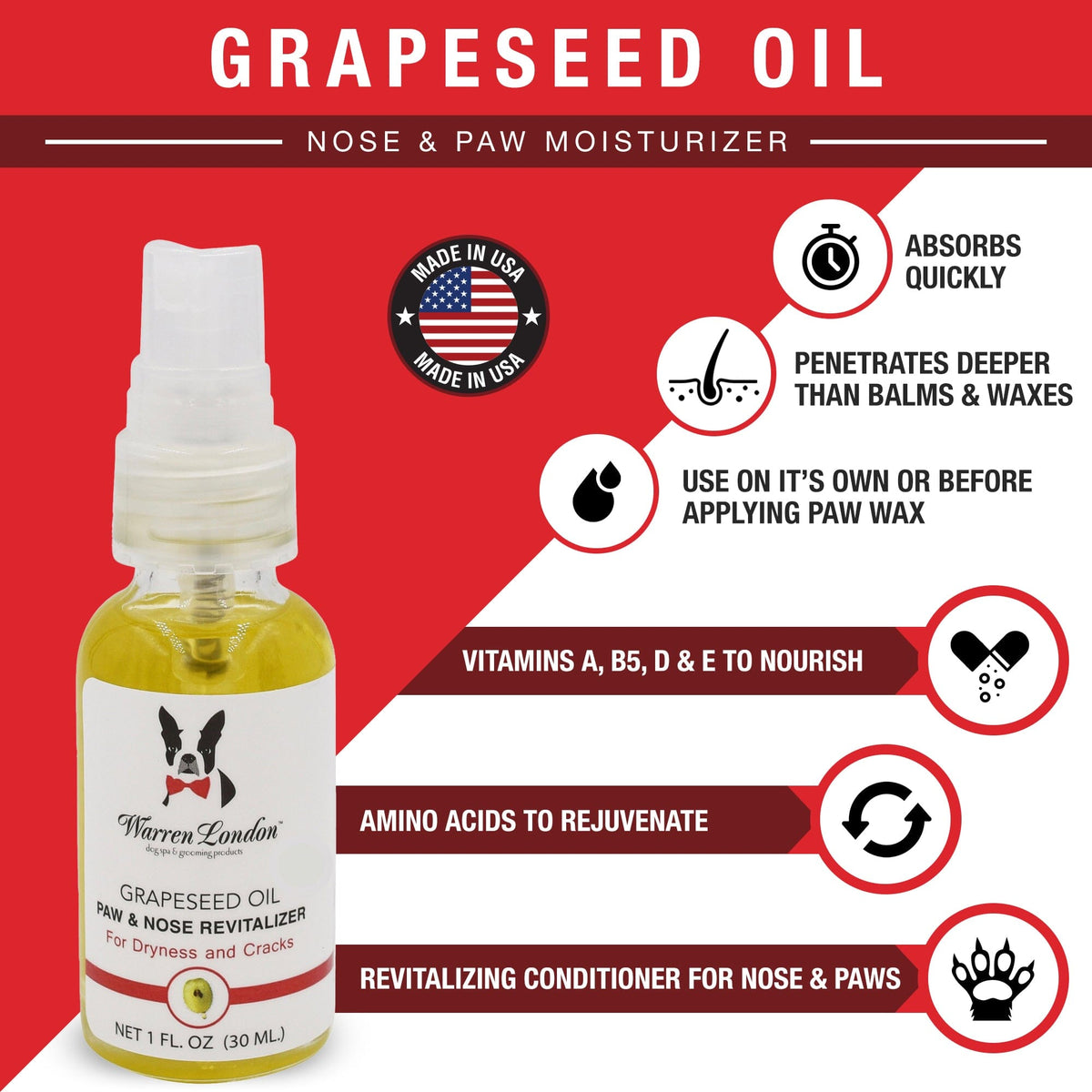 Grapeseed Oil Paw and Nose Revitalizer - Professional Size | HT Animal Supply
