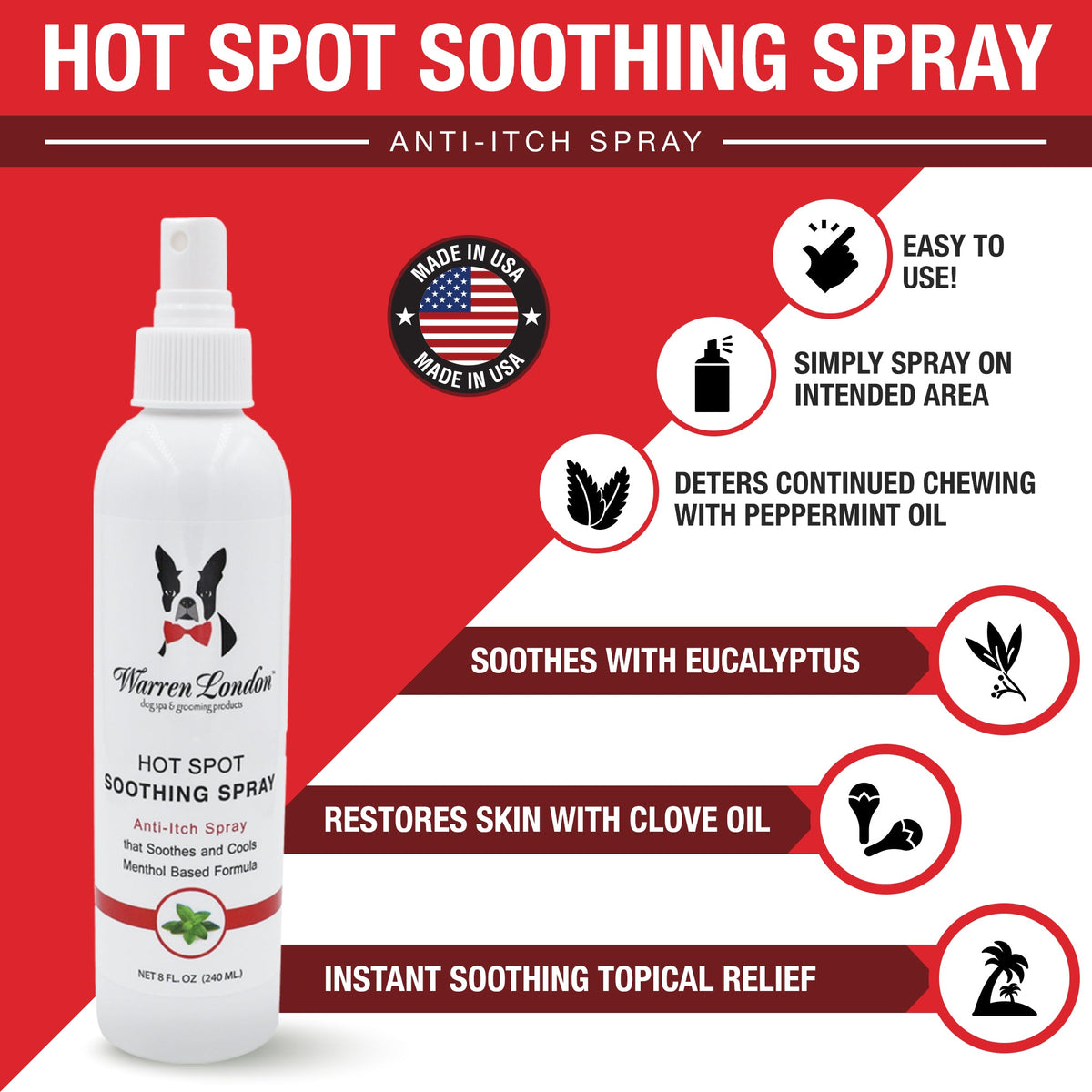 Hot Spot Soothing Spray - Anti Itch Spray That Soothes And Cools | HT Animal Supply
