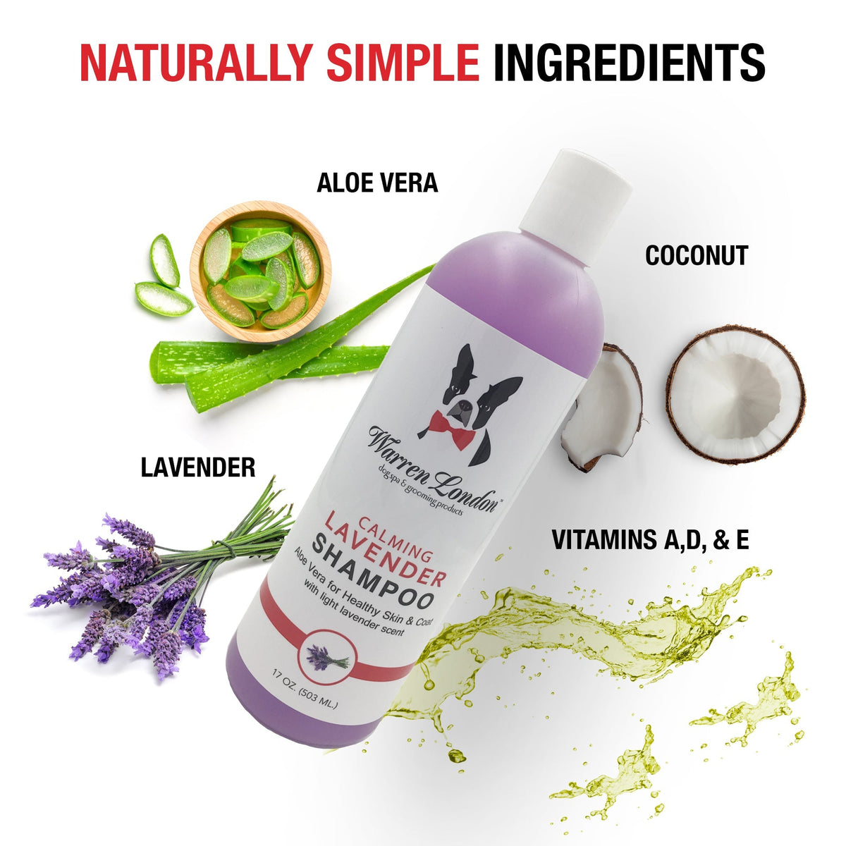 Calming Lavender Dog Shampoo w/Aloe Vera & Essential Oils - Professional Size | HT Animal Supply