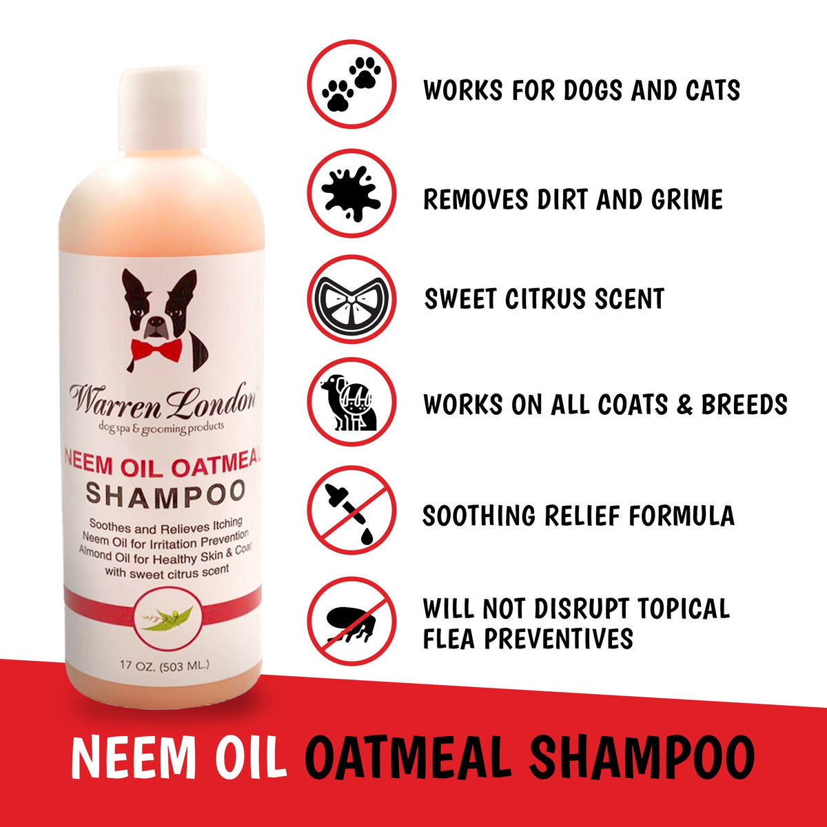 Neem Oil Oatmeal Shampoo - Soothes & Relieves Itching - Insect Repellant | HT Animal Supply