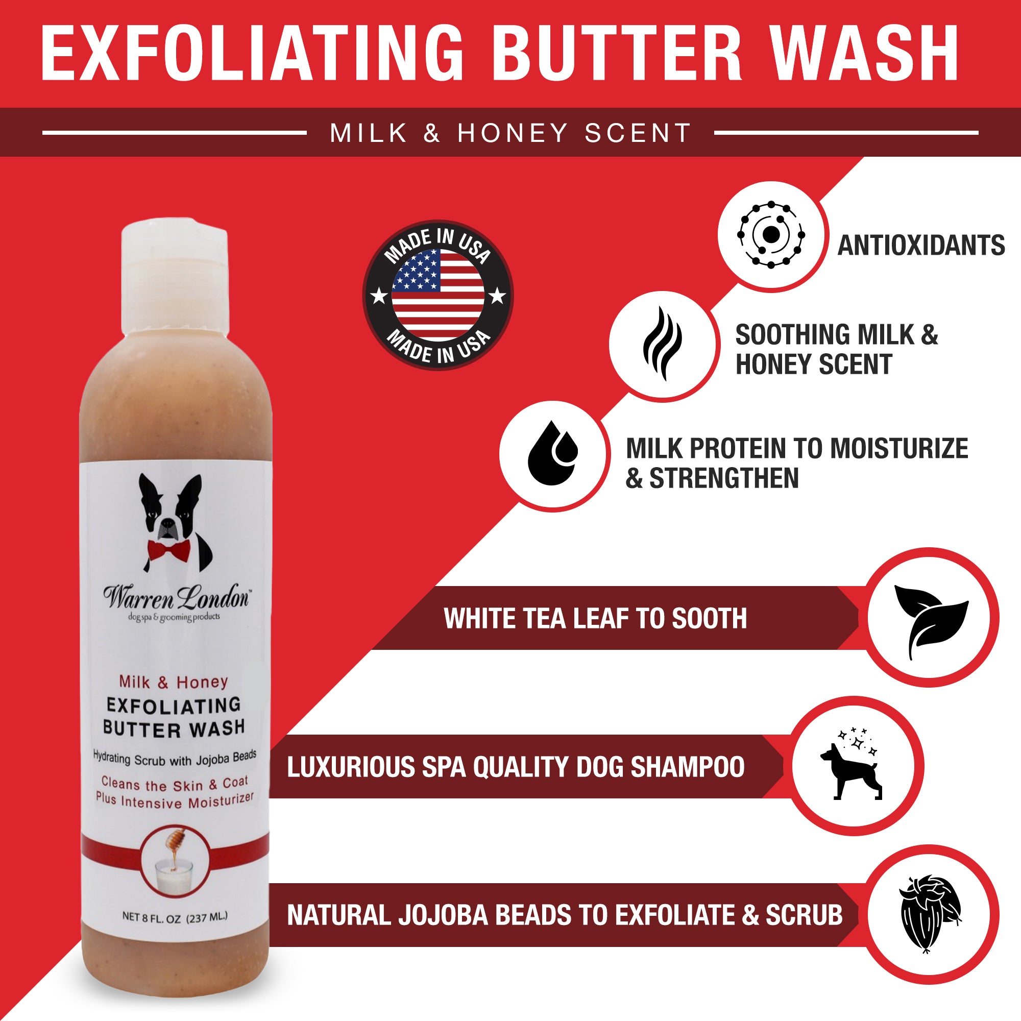 Exfoliating Butter Wash Dog Shampoo Gallons - With Natural Jojoba Beads